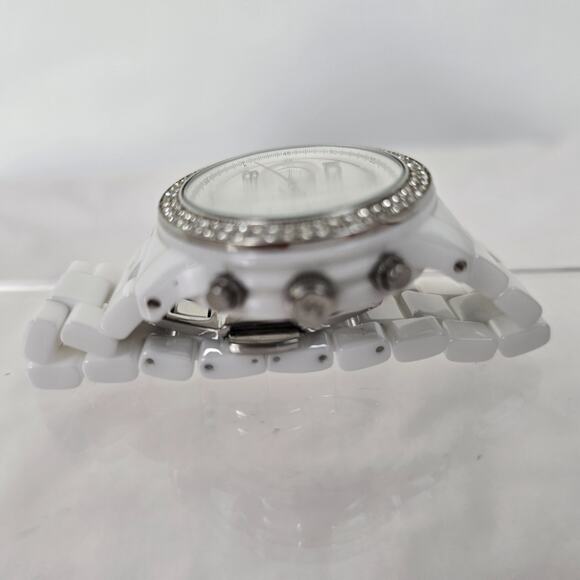 WOMENS MICHAEL KORS Runway White Dial Ceramic Strap with Glitz MK5188 - Picture 4 of 14